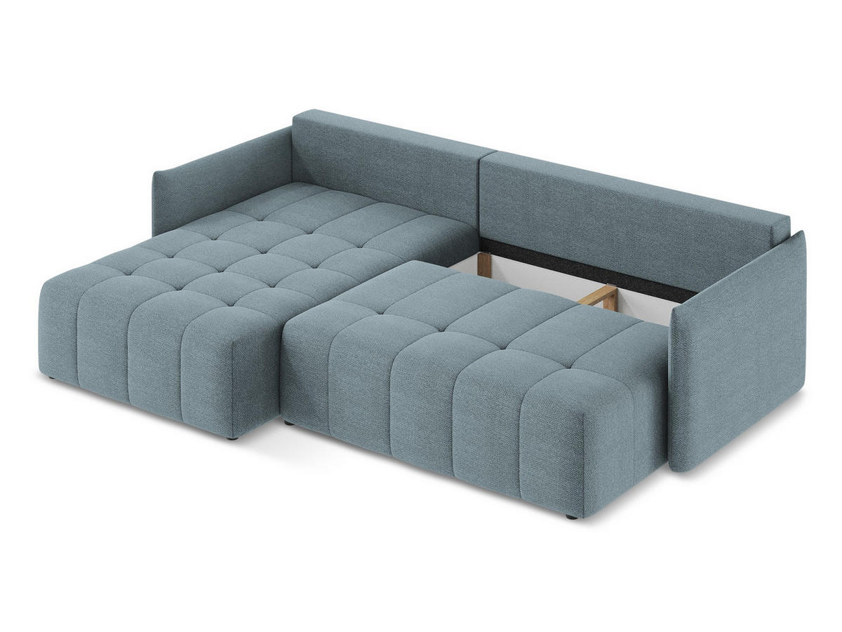 SOFAELEMENT Links Bouclé Stoff Grau - Silberfarben/Schwarz, Holzwerkstoff/Kunststoff (91/75/166cm) - Makamii