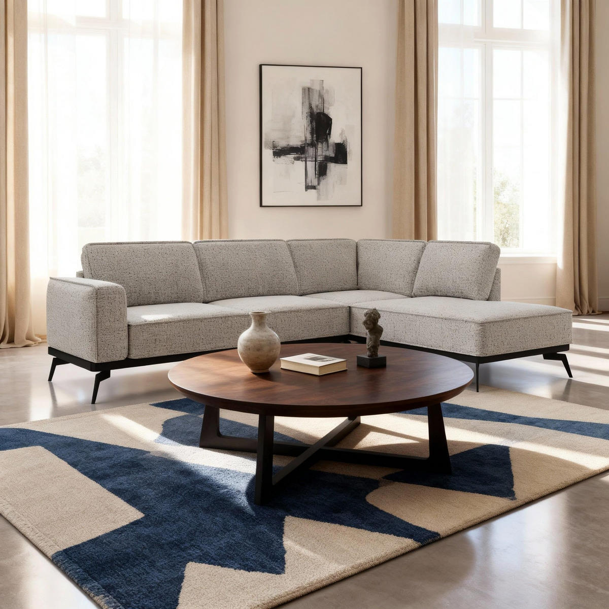 ECKSOFA Rosalia Goldfarben - Goldfarben, Textil (293/90/200cm) - Pillovely
