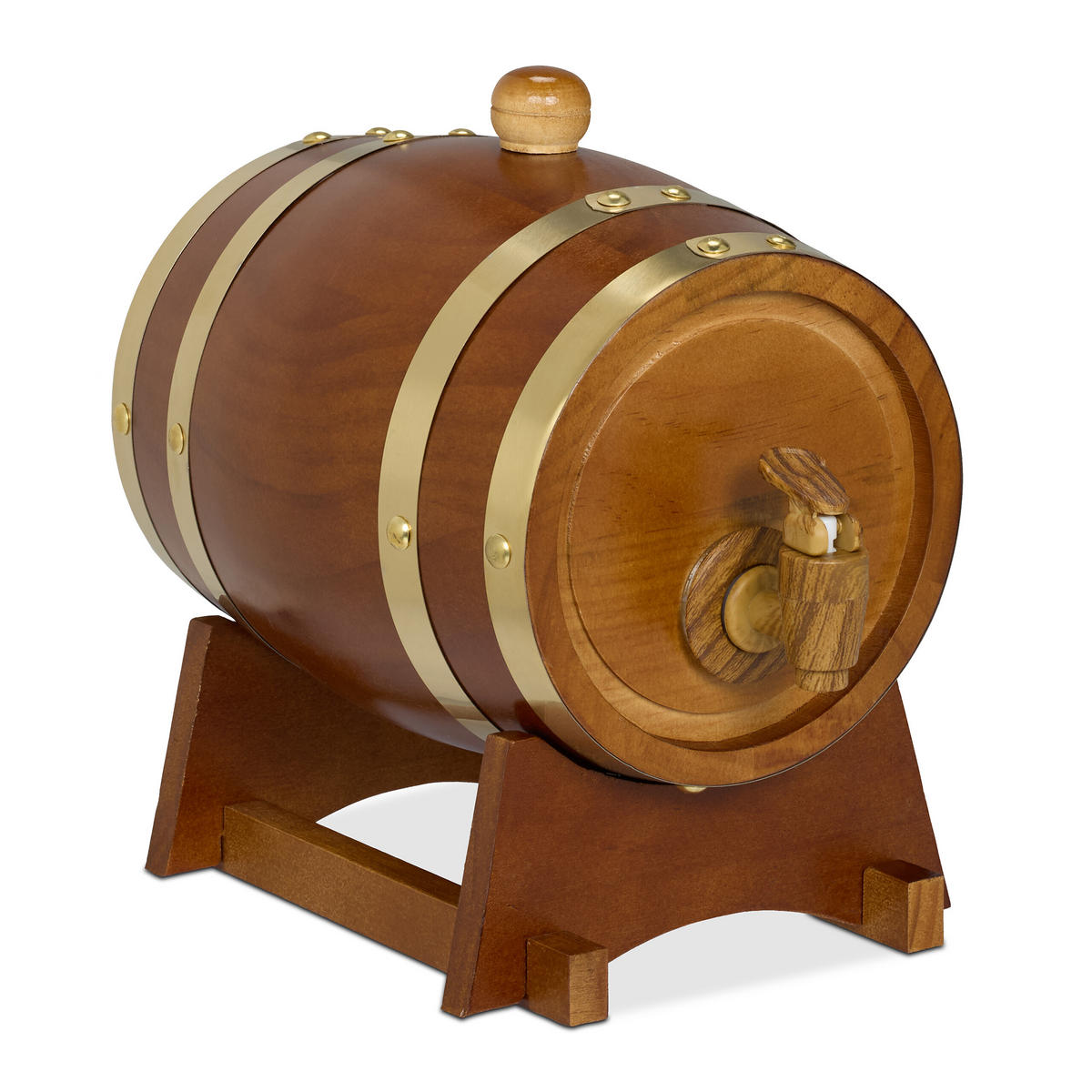 WHISKYFASS - Braun, Holz/Kunststoff (1.25L) - Relaxdays
