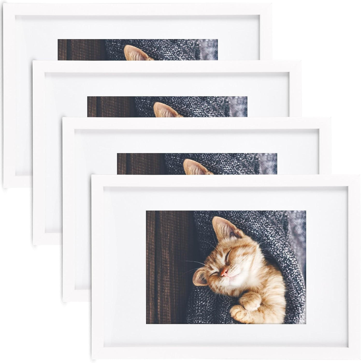 BILDERRAHMEN Galeria 13x18cm Weiß (4tlg) - Weiß, Holzwerkstoff (25/2/37cm) - BoMoe
