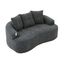 SOFA 2-Sitzer 164 x 92 x 60 cm Chenille Grau - Grau, Holzwerkstoff (164/60/92cm) - Meubliv