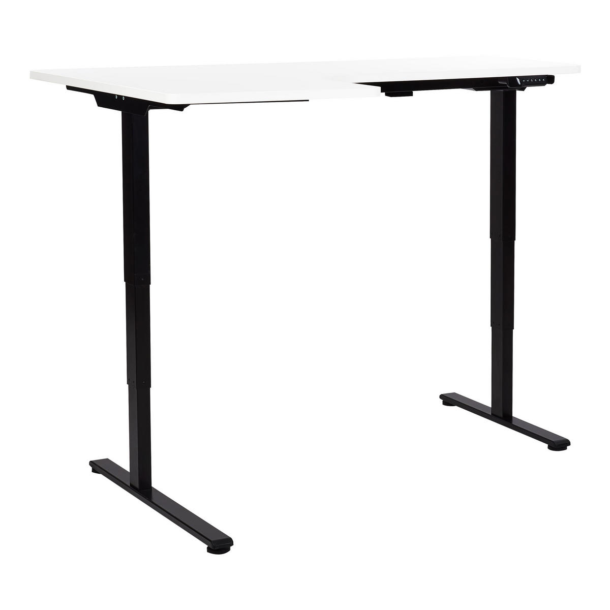 SCHREIBTISCH 160x60 cm elektrisch Schwarz/Weiß Destines - Schwarz/Weiß, Holzwerkstoff (109/160/60cm) - Beliani