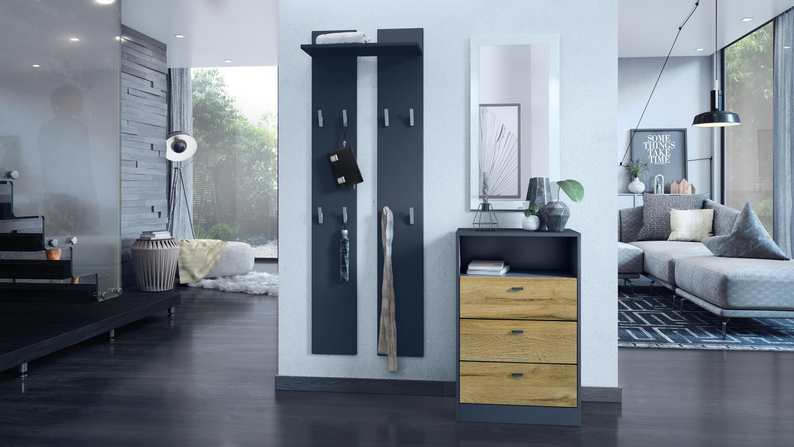 KOMMODE Pino Fronten in Eiche Natur - Eichefarben, Holzwerkstoff (56/86.5/36cm) - Vladon
