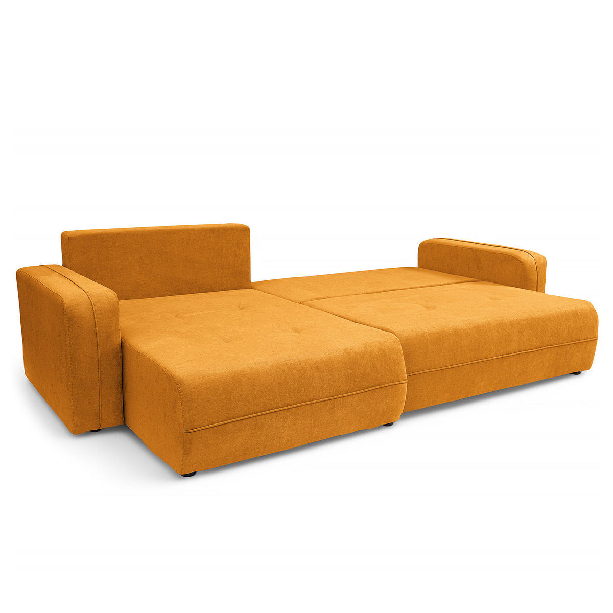 ECKSOFA mit Schlaffunktion - 272 cm - Gelb/Schwarz, Kunststoff/Textil (272/145cm) - home24
