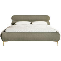 POLSTERBETT Roule Cord Olivgrün 140x200 cm - Goldfarben/Olivgrün, Textil/Metall (140/200cm) - Selsey