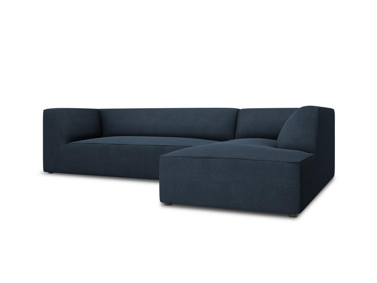 ECKSOFA rechts Ruby aus strukturiertem Stoff marineblau 4 Sitzplätze - Blau, Textil (180/273cm) - Micadoni