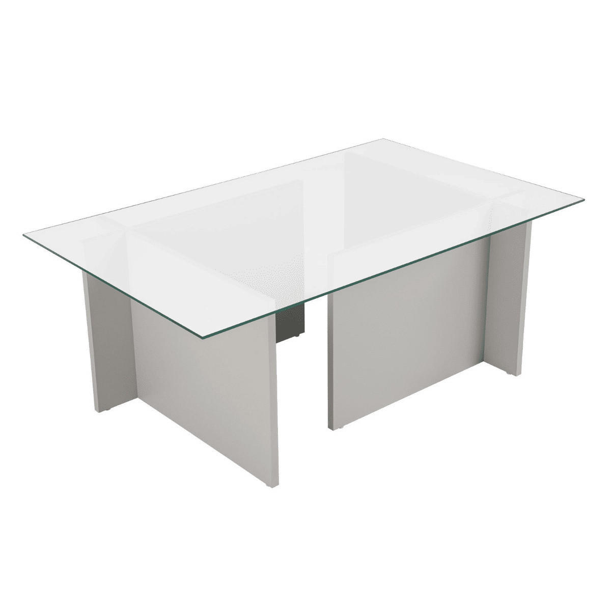 COUCHTISCH mit glasplatte noah 105/65/40 cm - Grau, Holzwerkstoff (105/65/40cm) - Calicosy