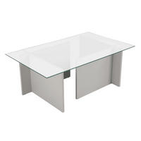 COUCHTISCH mit glasplatte noah 105/65/40 cm - Grau, Holzwerkstoff (105/65/40cm) - Calicosy