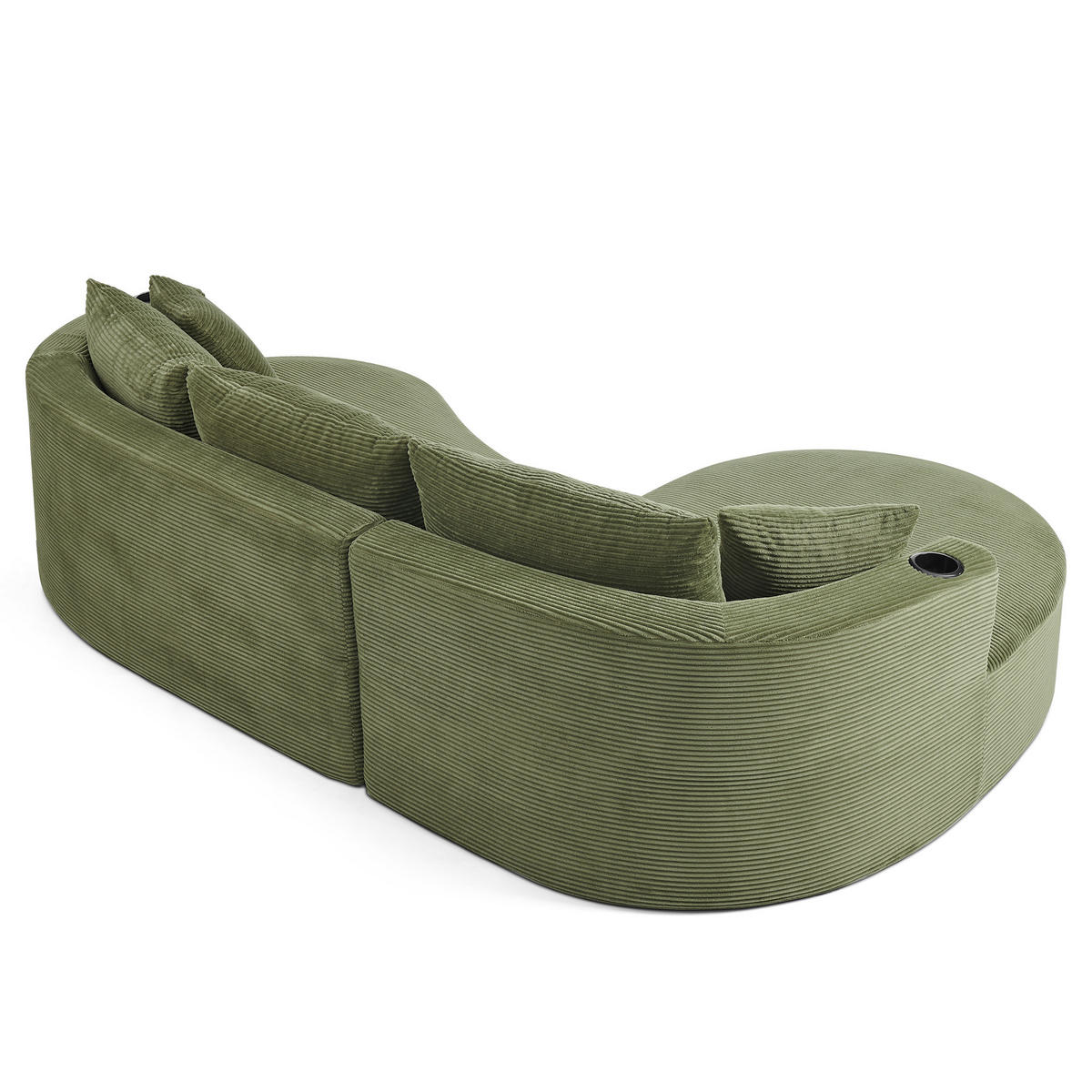 ECKSOFA 264/168/76 cm Grün mit Getränkehalter (Linke Seite) - Grün, Textil (264/168cm) - Oxeza