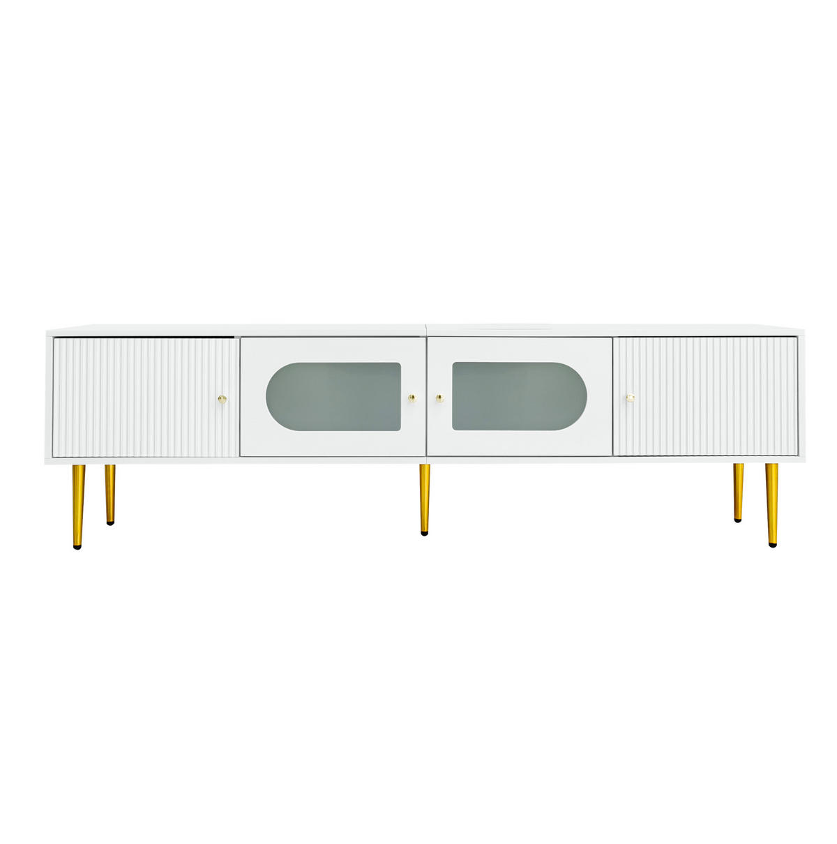 TV ormarić 170/35/50 cm od iverice s otvorima za kabele i tihim šarkama, Bijela - bijela, drvni materijal (140/38/38cm) - Redom