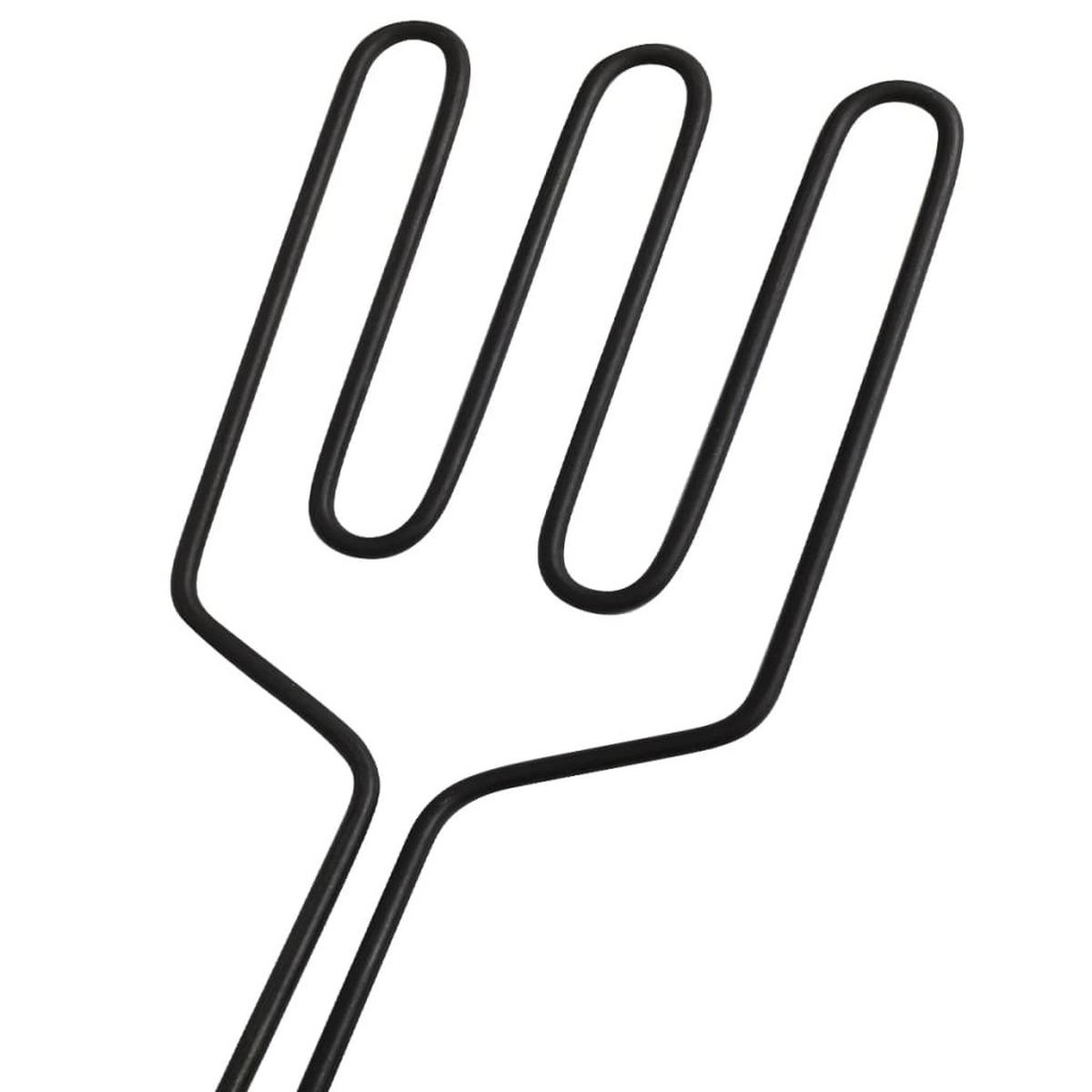 GRILLANZÜNDER Elektrischer 1500W, Edelstahl mit schwarzem hitzebeständigem Griff, Ein-/Aus-Schalter, große Zündfläche, raucharm - Schwarz, Metall (16/4/59cm) - vidaXL