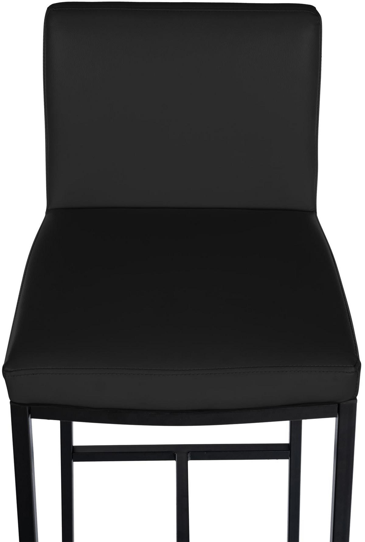 BARHOCKER Lederlook Schwarz - Schwarz, Textil/Metall (43/110/49cm) - CLP