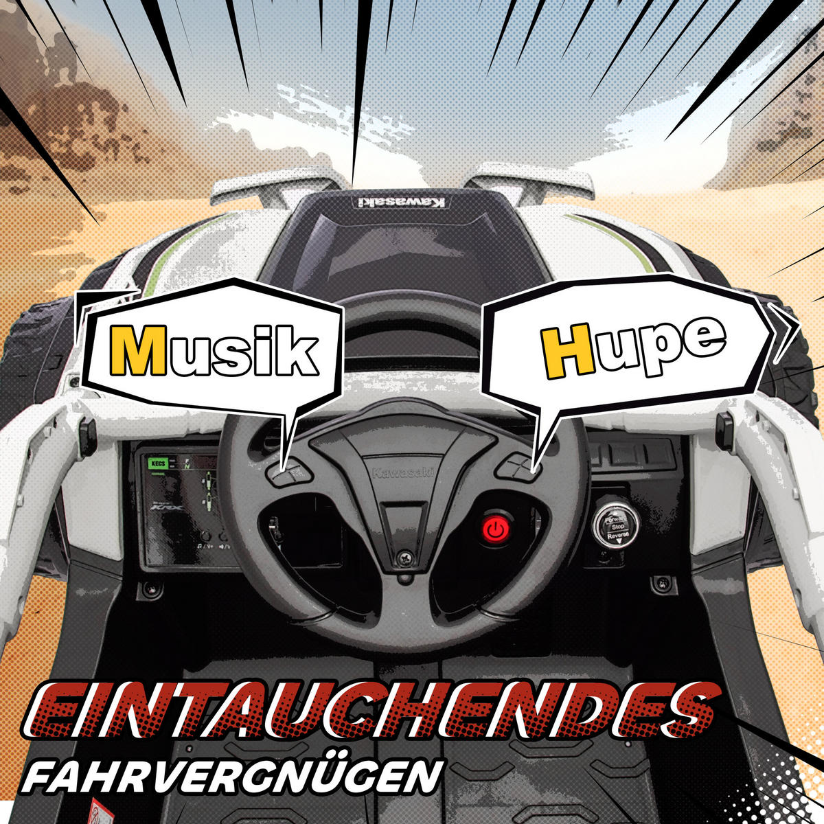 KINDER-ELEKTROAUTO mit 2 Motoren Fernbedienung und LED-Leuchten - Grau, Kunststoff (100/64/56cm) - AIYAPLAY