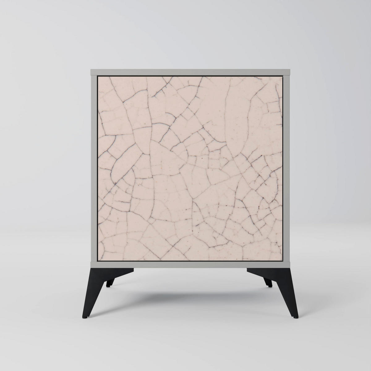 SIDEBOARD CERAMIC TEXTURE, Grau, 57,5x42x57,5 cm, Ohne Füße - Multicolor/Grau, Holzwerkstoff (57.5/57.5/42cm) - SpaceRebels