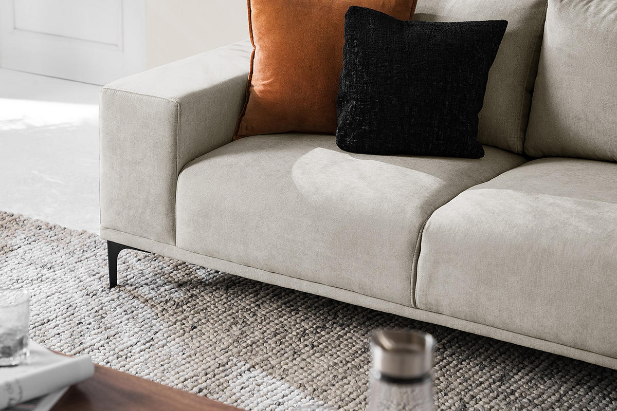 HOME24 2-Sitzer Sofa CONNOLLY - Sandfarben, Textil/Metall (180/78/91cm) - home24