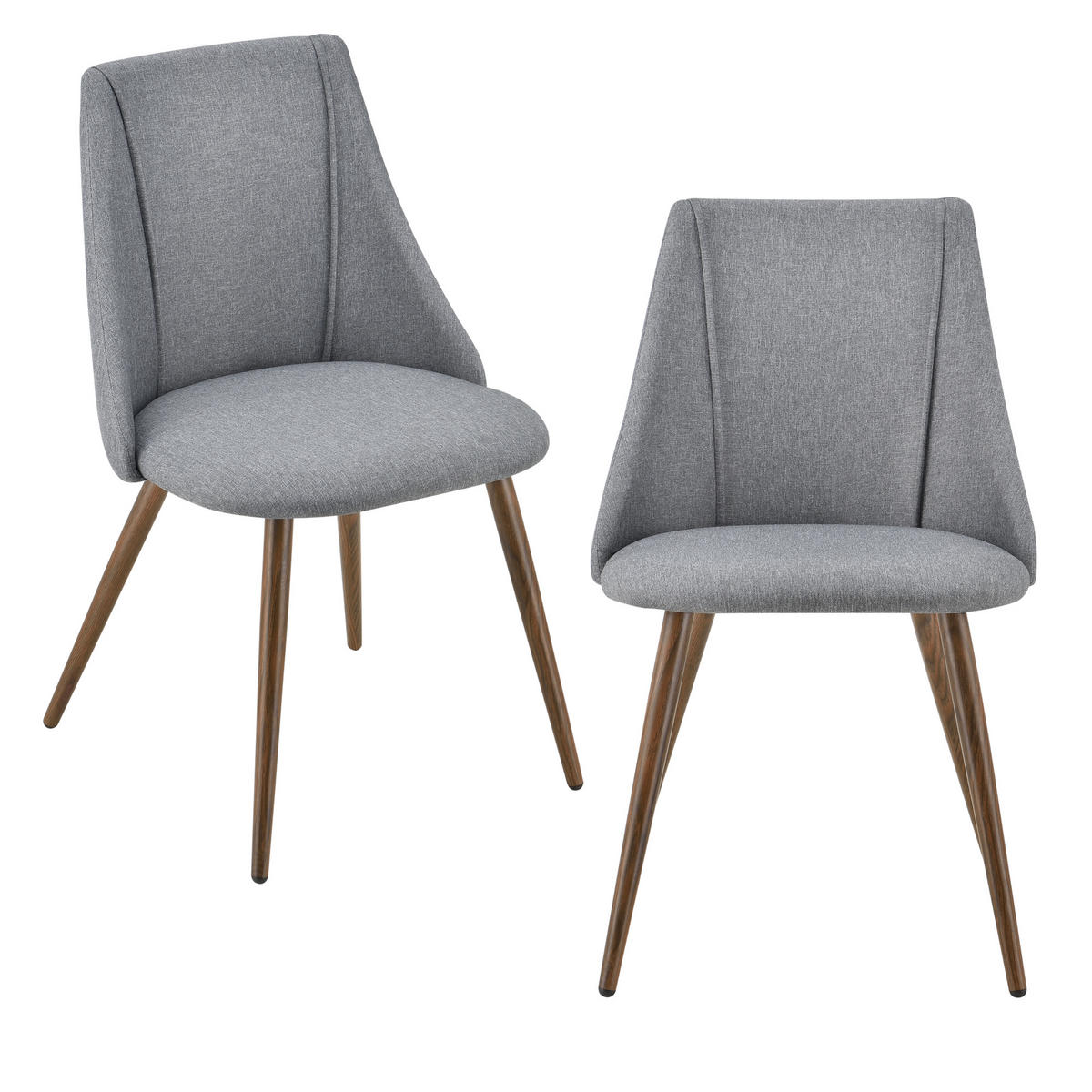 POLSTERSTUHL-SET 2 TLG. Danzig - Grau, Metall (50/83/53cm) - [en.casa]
