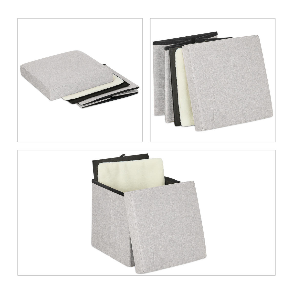 KATZENHÖHLE - Beige, Holzwerkstoff/Textil (37/38.5/37cm) - Relaxdays