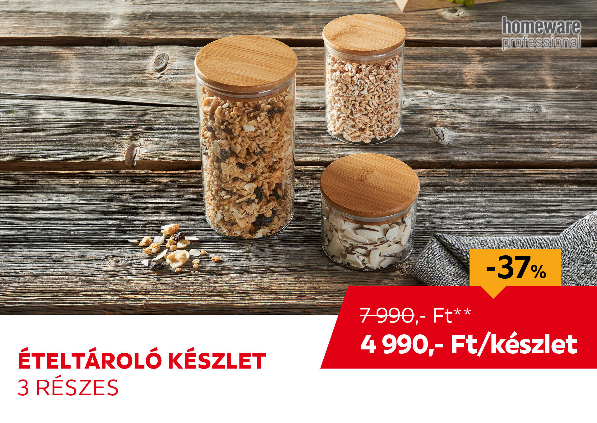 Ételtároló készlet, 3 részes Kiemelt termék 7990 Ft.- helyett 4990 Ft.-
