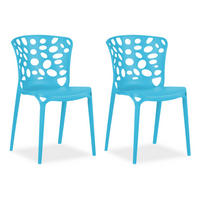 GARTENSTUHL 2er-Set Kunststoff Blau - Blau, Kunststoff (47/83/47cm) - Homestyle4u