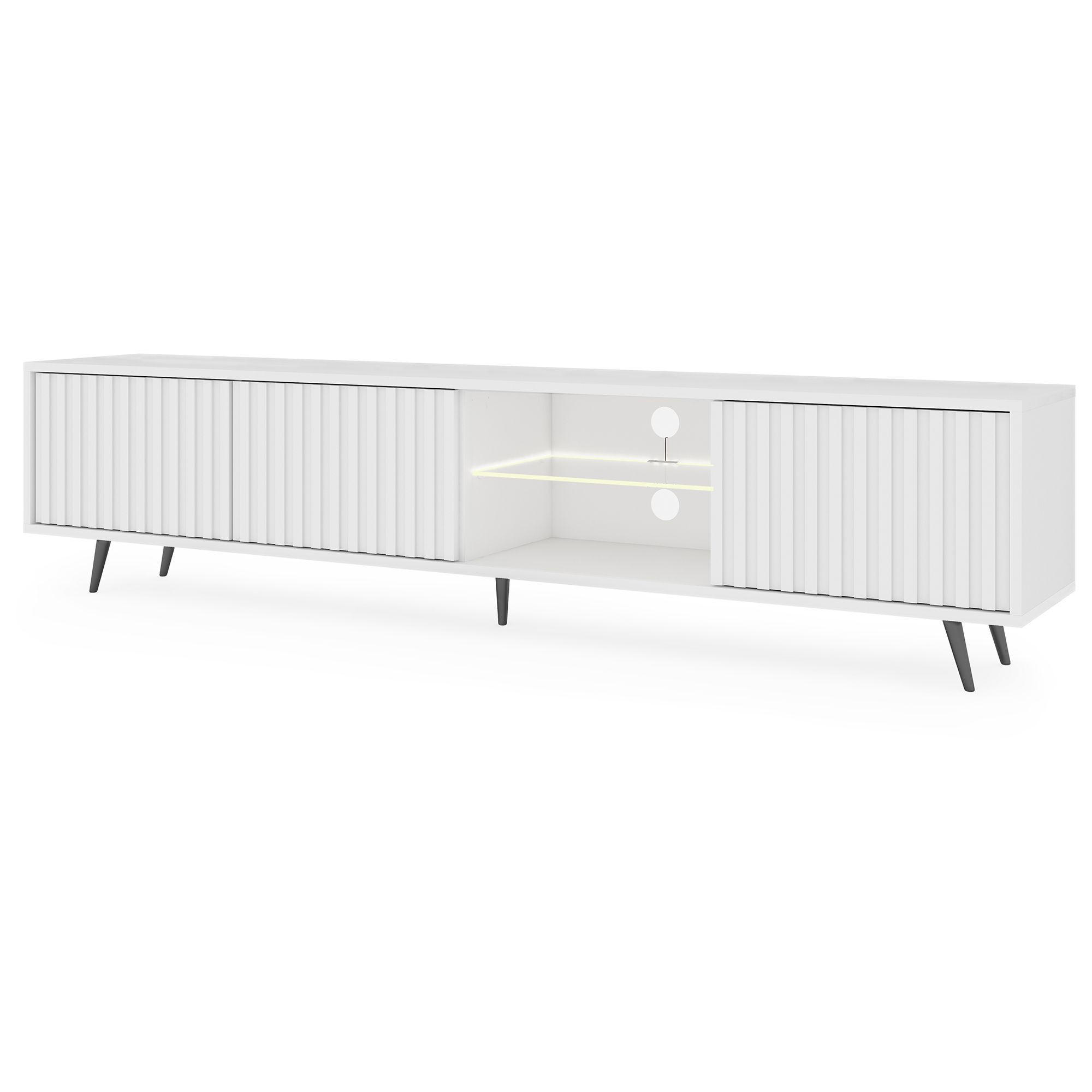 TV-SCHRANK Bello Weiß Schwarz 175 cm - Weiß, Holzwerkstoff (175/43.5/31.3cm) - Selsey