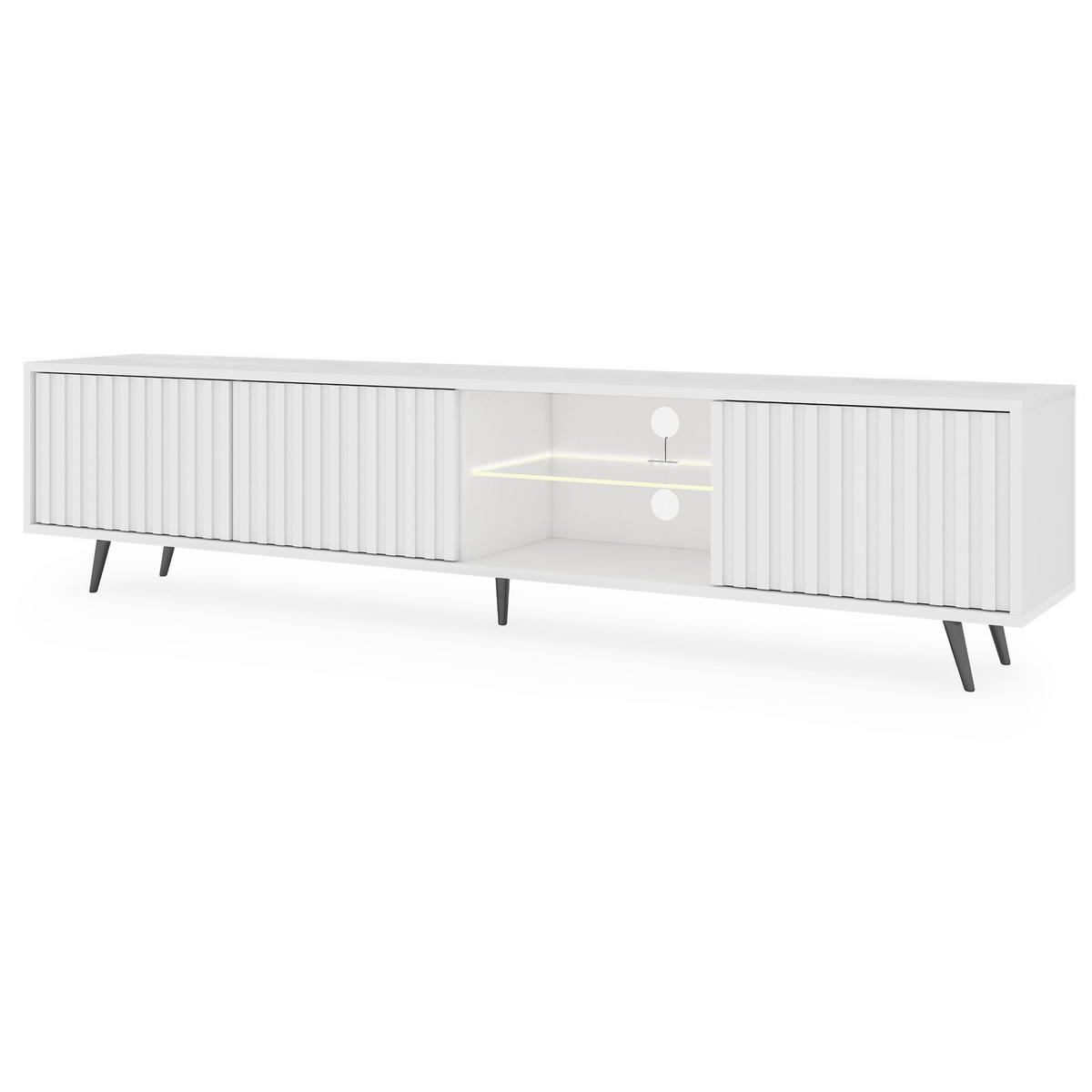 TV-SCHRANK Bello Weiß Schwarz 175 cm - Weiß, Holzwerkstoff (175/43.5/31.3cm) - Selsey