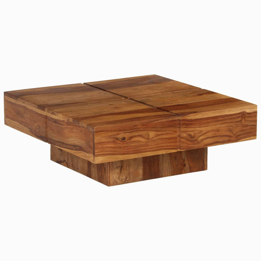 COUCHTISCH 80x80x30 cm Massivholz Akazie - Braun, Holz (80/80/30cm) - furnicato