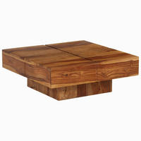 COUCHTISCH 80x80x30 cm Massivholz Akazie - Braun, Holz (80/80/30cm) - furnicato
