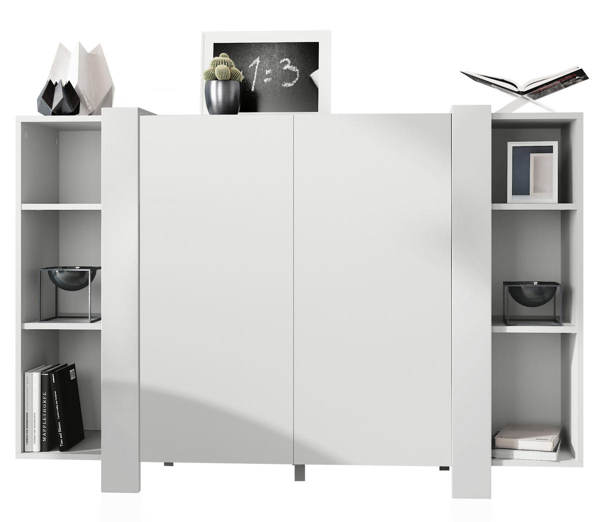 HIGHBOARD Ida Blenden in Weiß matt - Weiß, Holzwerkstoff (149/101/34cm) - Vladon