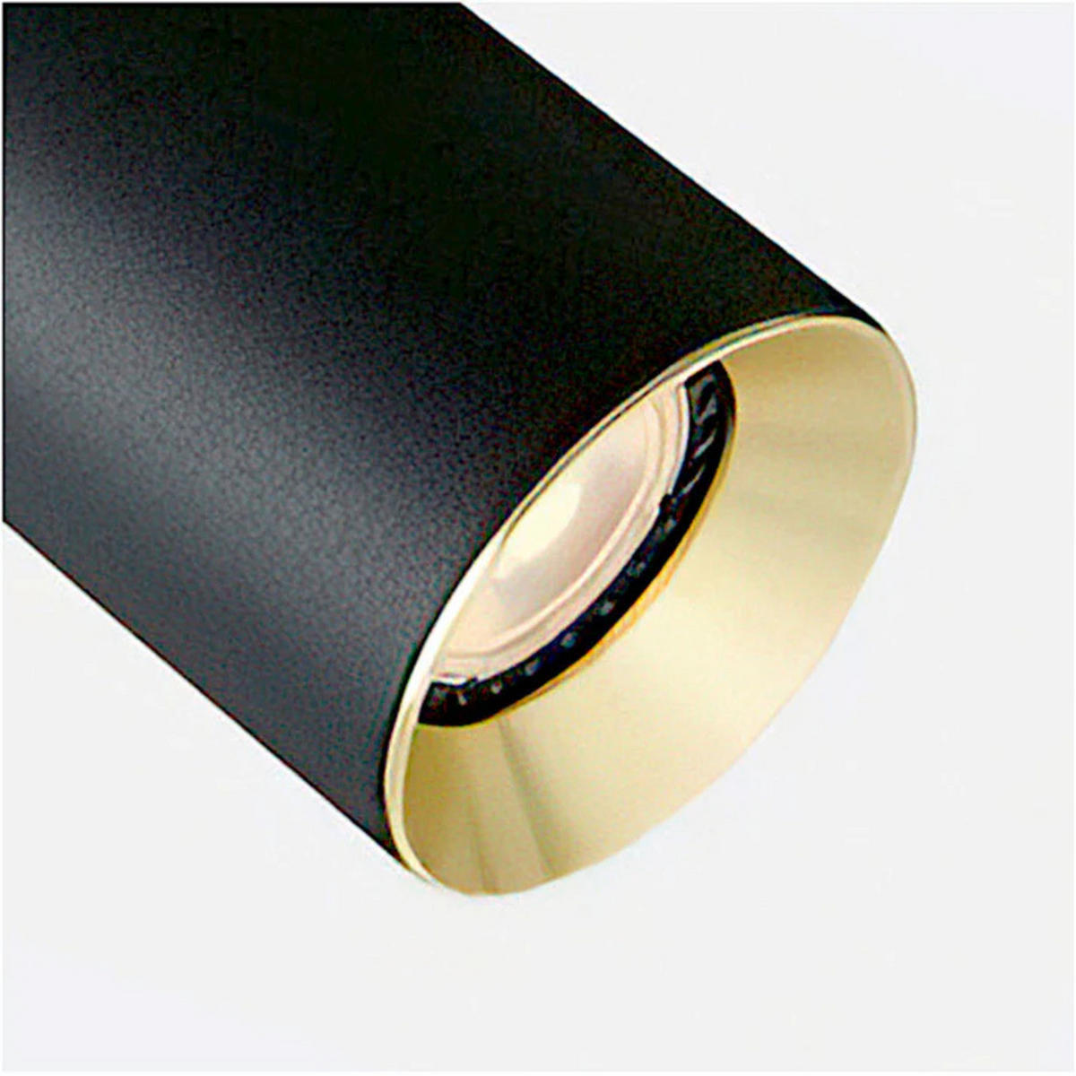 DECKENLEUCHTE DARIO schwarz Gebürstes Messing 9 W - Schwarz, Metall (7/7/15cm)