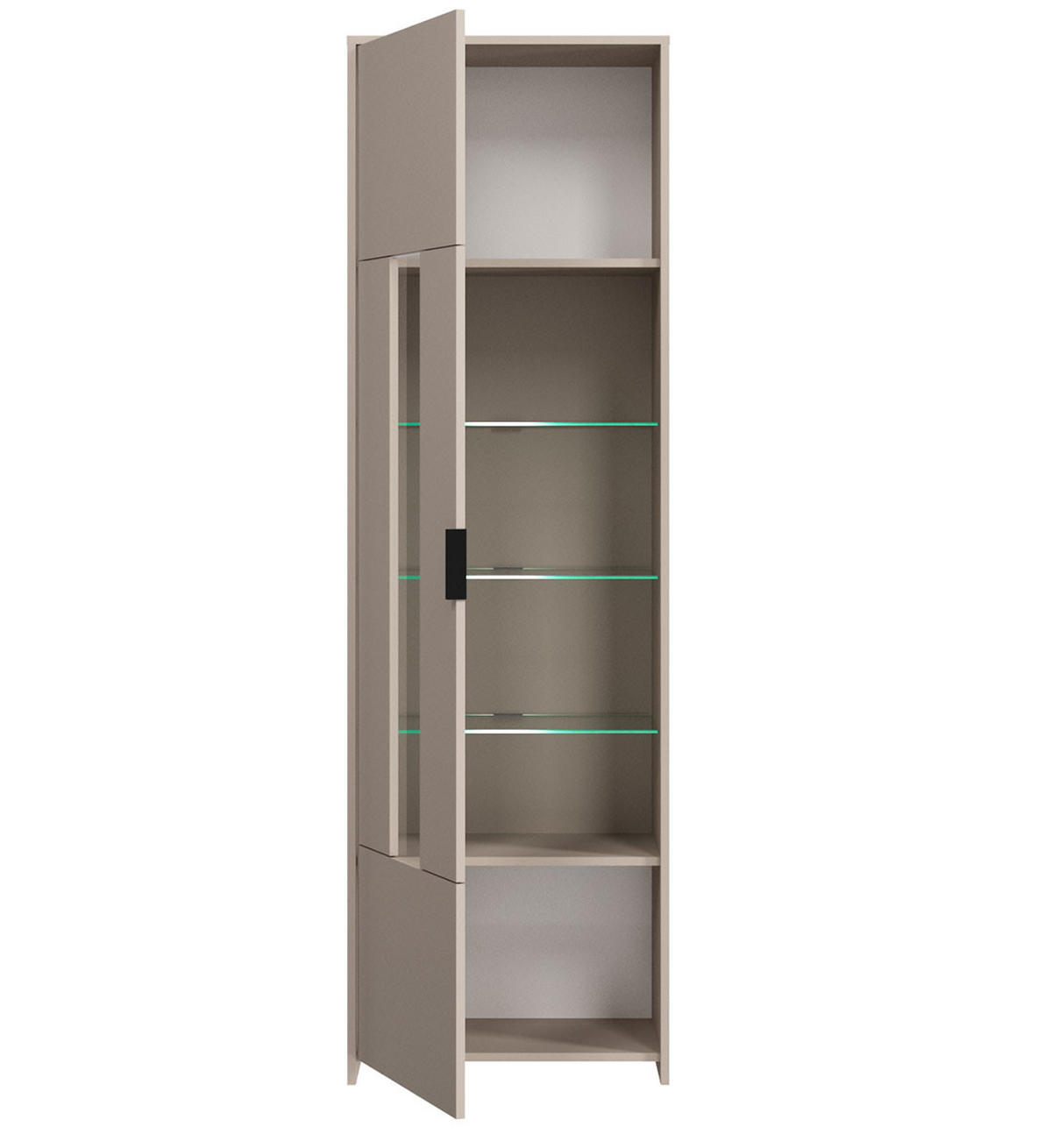 VITRINE Cadiz Kaschmir | schwarz 60 / 40 / 196cm - Kaschmir/Schwarz, Holz/Holzwerkstoff (60/196/40cm) - Feldmann-Wohnen