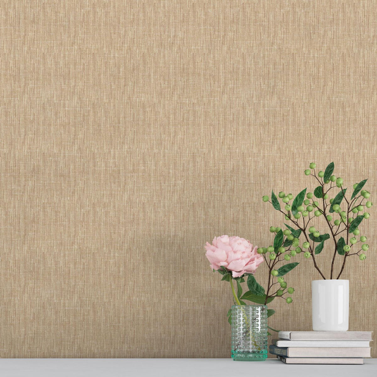 TAPETE Leinen-Optik 53 cm x 10 m - Braun, Papier (53/1000cm) - Sanders & Sanders