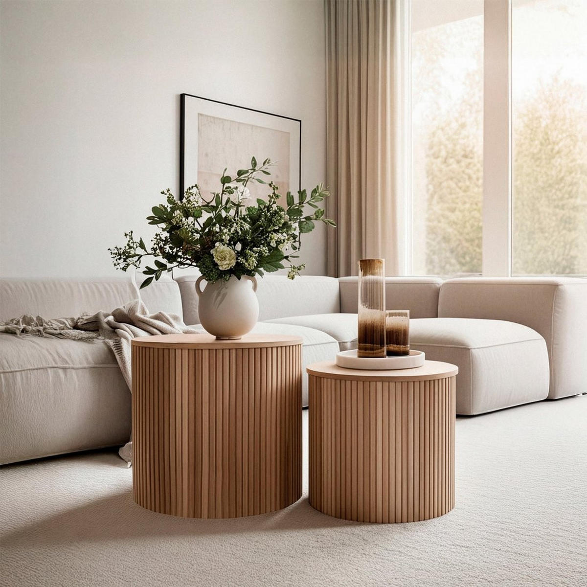 COUCHTISCH FESTER Vemi Natürlich 50 cm / 39 cm x 40 cm / 34 cm - Naturfarben, Holzwerkstoff (50/50/40cm) - Klast Home