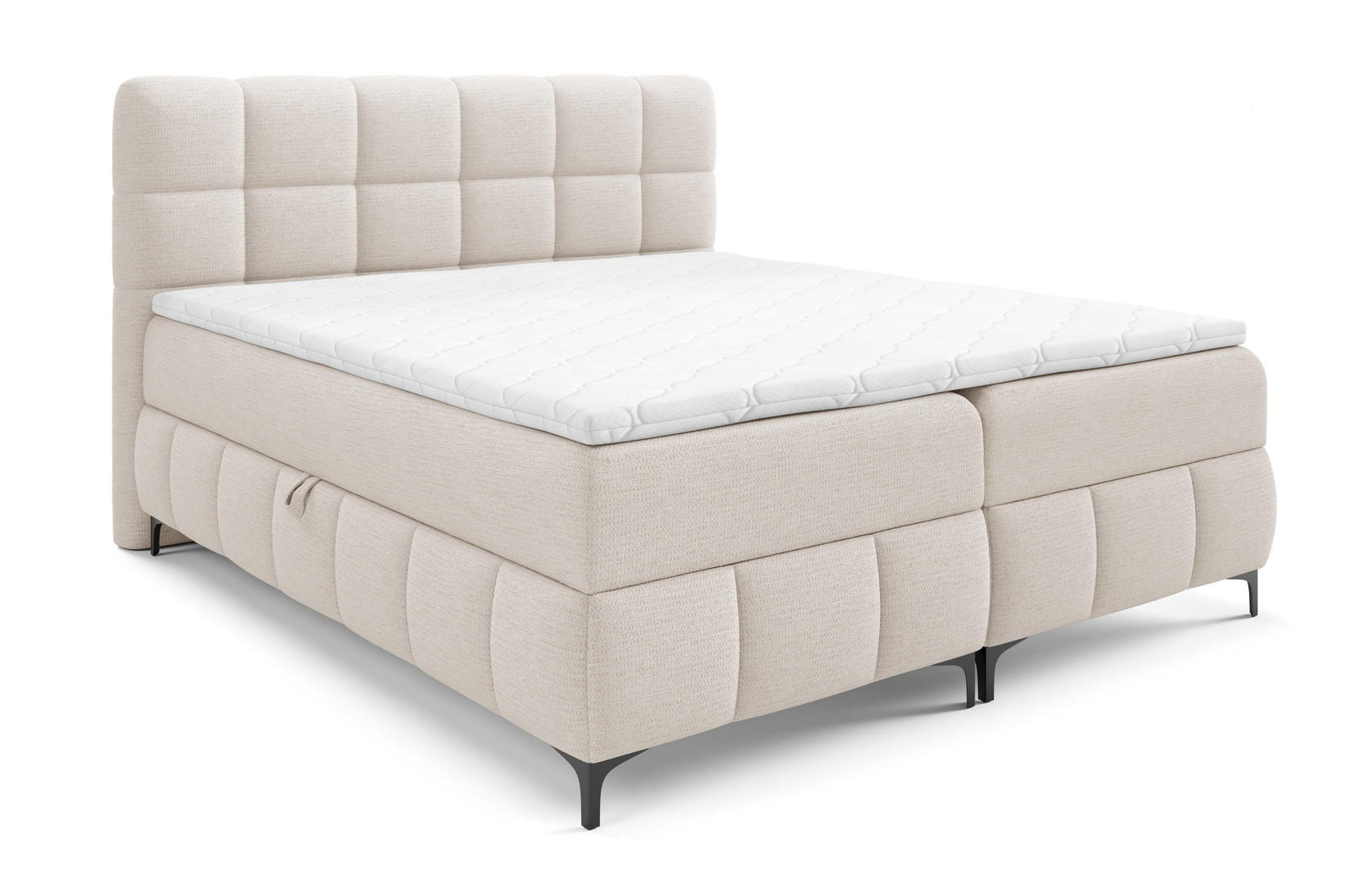 Emporius Boxspringbett Creme 200x200 cm
