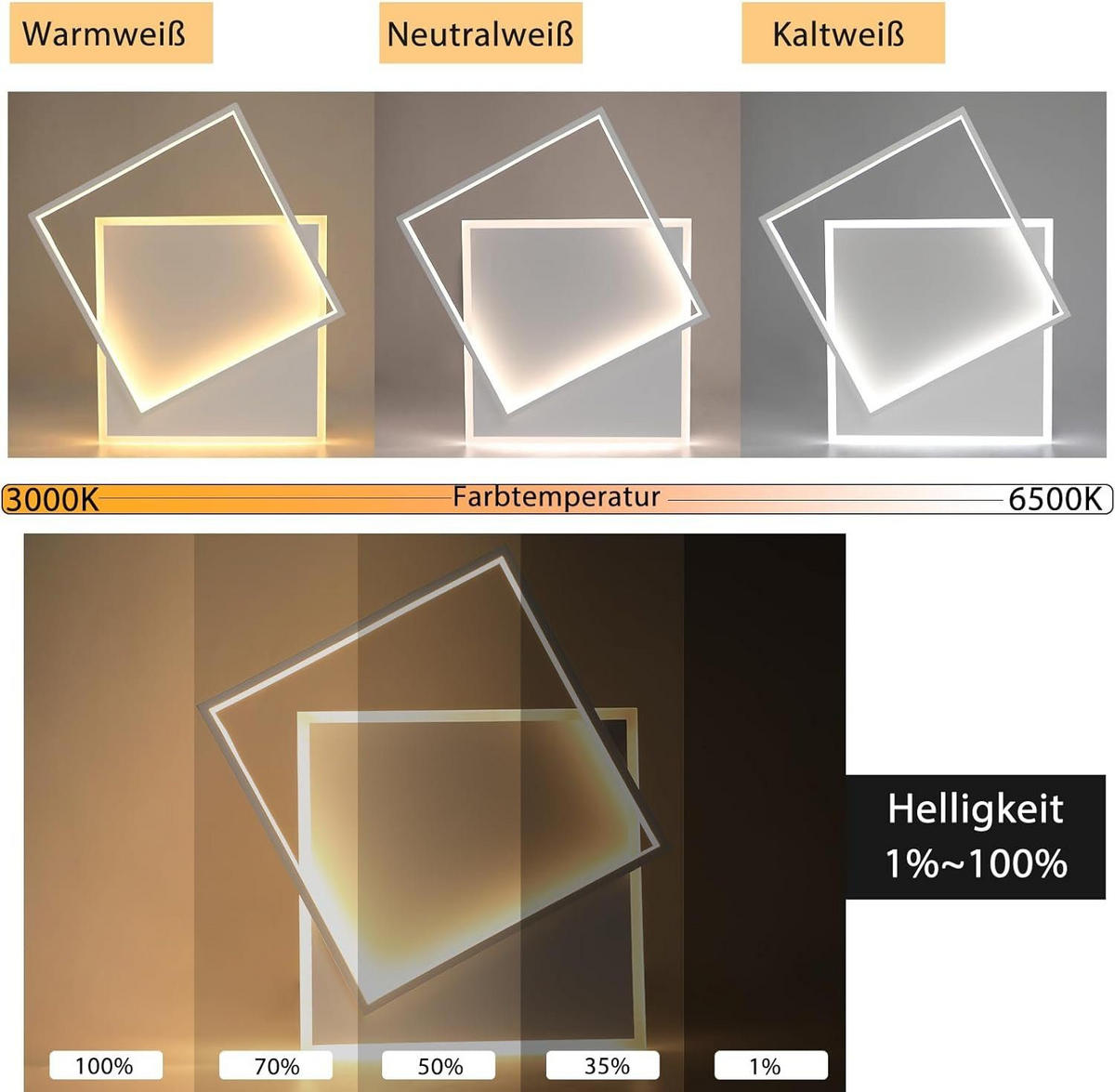 LED-DECKENLEUCHTE Daniela 44/40/6 cm - Weiß, Metall (44/40/6cm) - Nettlife