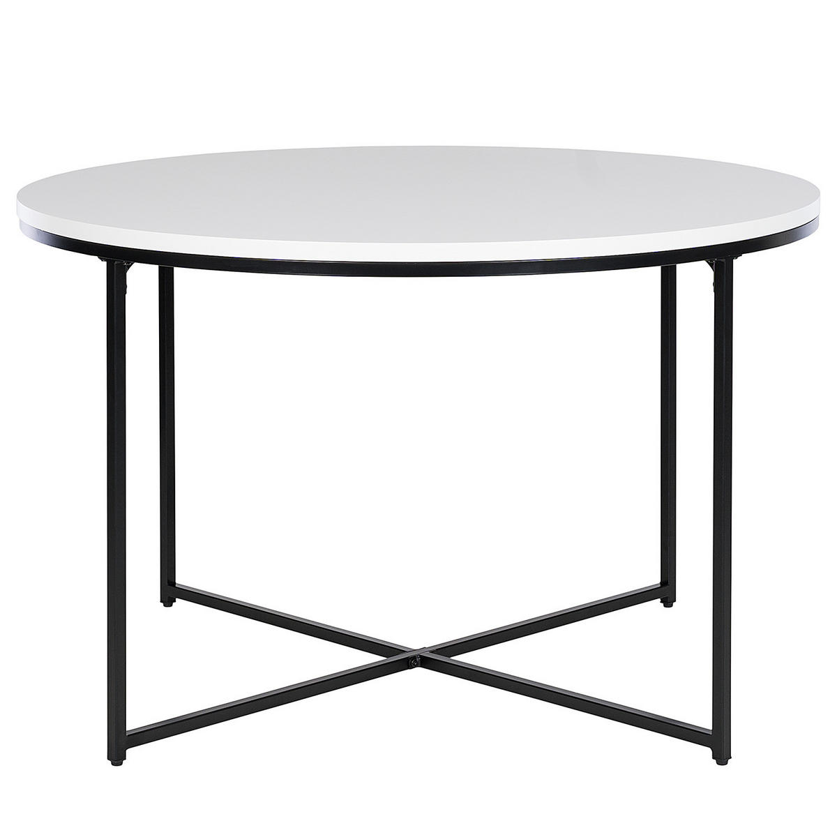 ESSTISCH - Rund - Matt Weiß / Schwarz - Schwarz/Weiß, Holzwerkstoff/Metall (120/120/76cm) - home24
