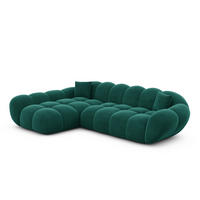ECKSOFA Liva Smaragdgrün Samtstoff L-Form Links - Smaragdgrün, Textil (265/160cm) - VAROYAL