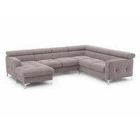 WOHNLANDSCHAFT mit Schlaffunktion und Bettkasten - Chromfarben/Silberfarben, Holz/Textil (240/74/304cm) - Cotta