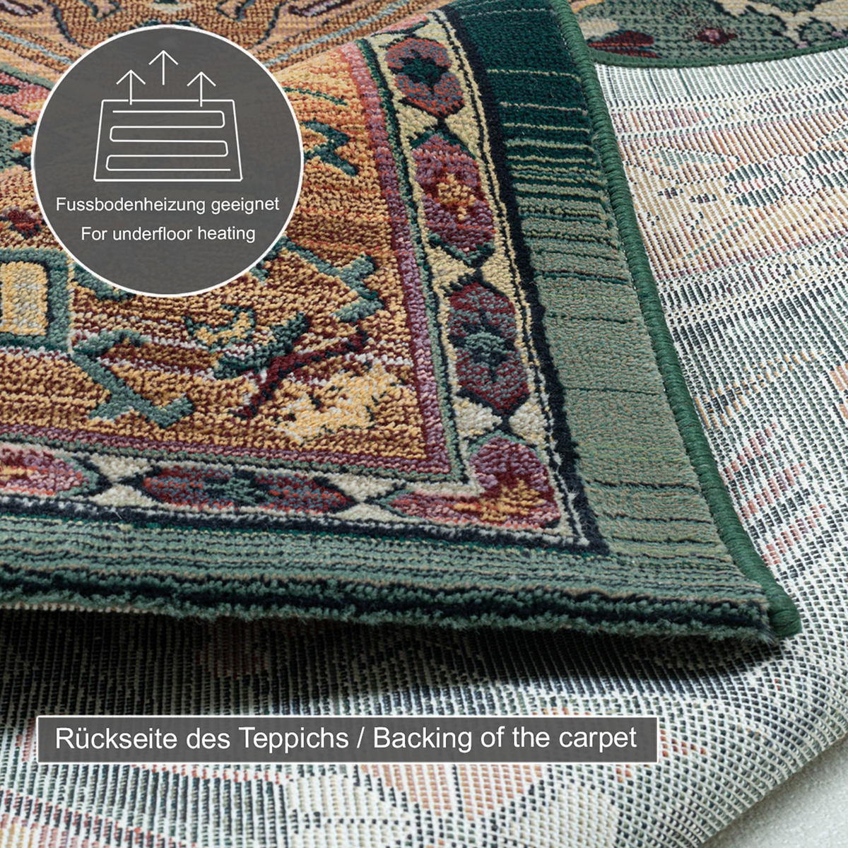 WEBTEPPICH Gabiro 13 60x90 cm - Grün, Textil (60/90cm) - THEKO