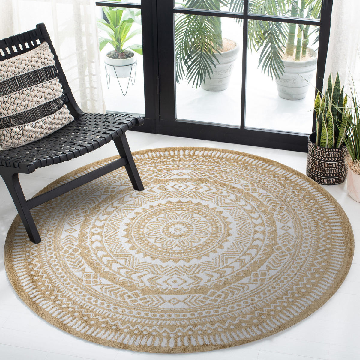 TEPPICH Fun 160 cm - Goldfarben, Textil (160/160cm) - rugsX