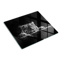 GLASPLATTE 60x52 cm Tiger - Schwarz, Glas (60/52cm) - TULUP