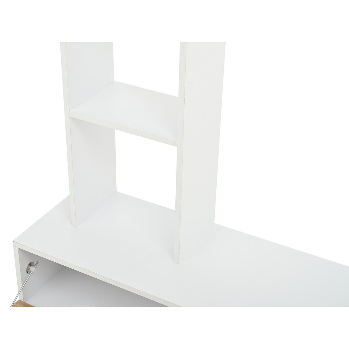 ANBAUWAND in Weiß TV Wohnwand-set inkl. TV-Board, Standregal und Wandregal für Wohnzimmer, B180/T35/H22.5cm - Weiß, Holzwerkstoff (180/22.5/35cm) - STILVORA