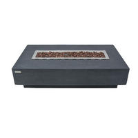 FEUERTISCH HAMPTON Gasfeuerstelle aus GF-Beton 142/35/35 cm - Dunkelgrau, Naturmaterialien (81/35/142cm) - Elementi