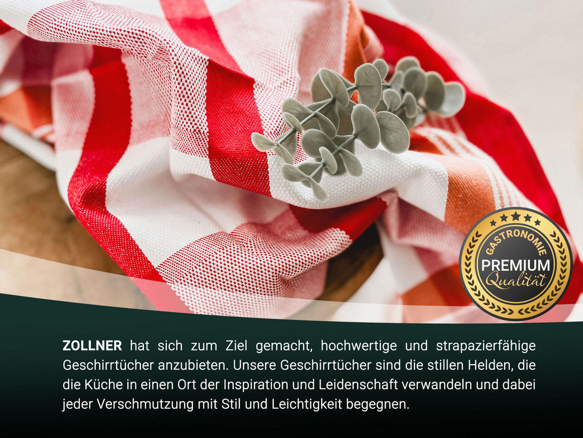GESCHIRRTÜCHER, 4er-Set, 50x70 cm, 100% Baumwolle, Rot - Rot, Textil (50/70cm) - Zollner