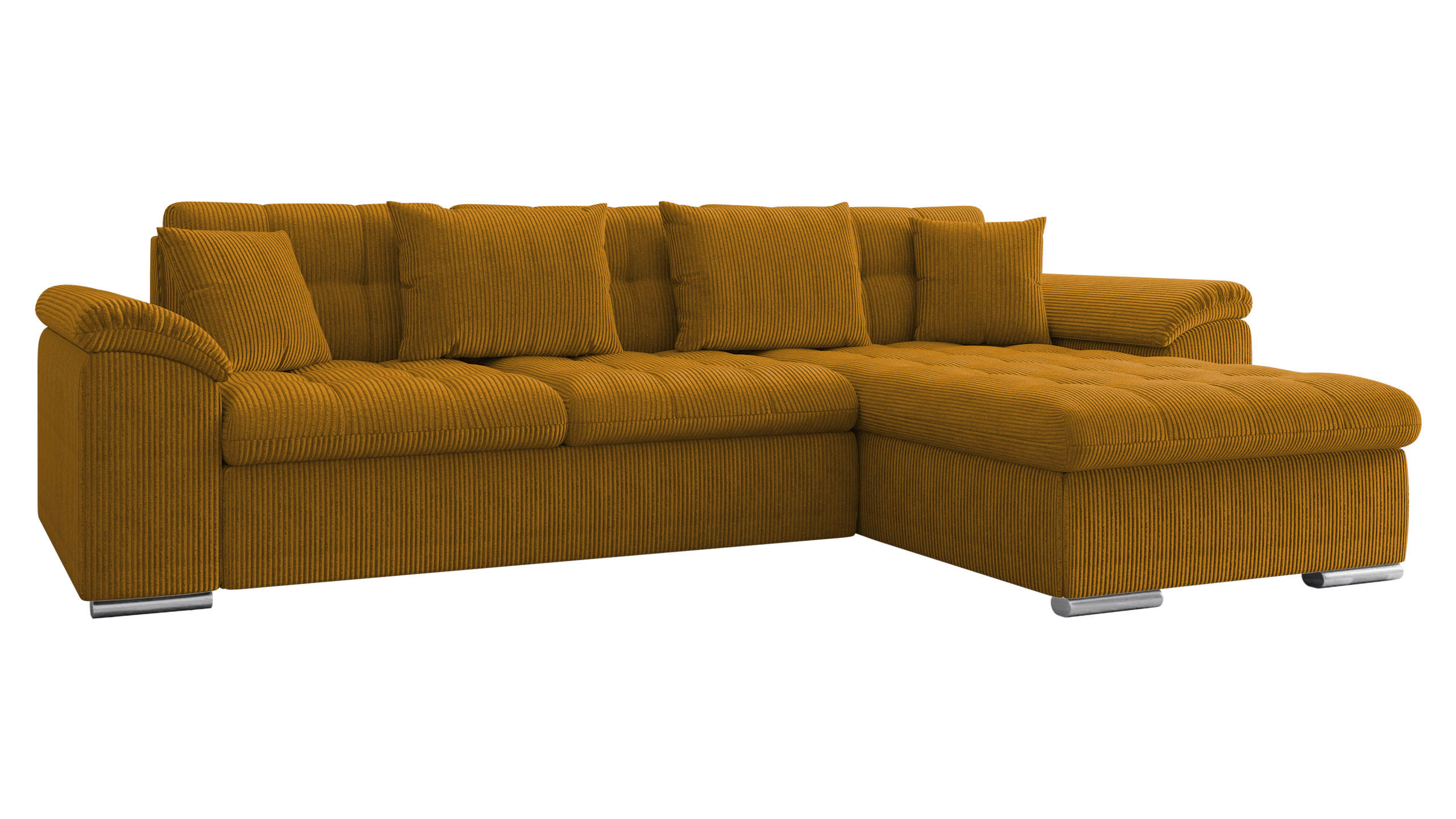 ECKSOFA Diana Cord, Seite: Rechts - Bronzefarben, Holz/Textil (280/160cm) - MIRJAN24
