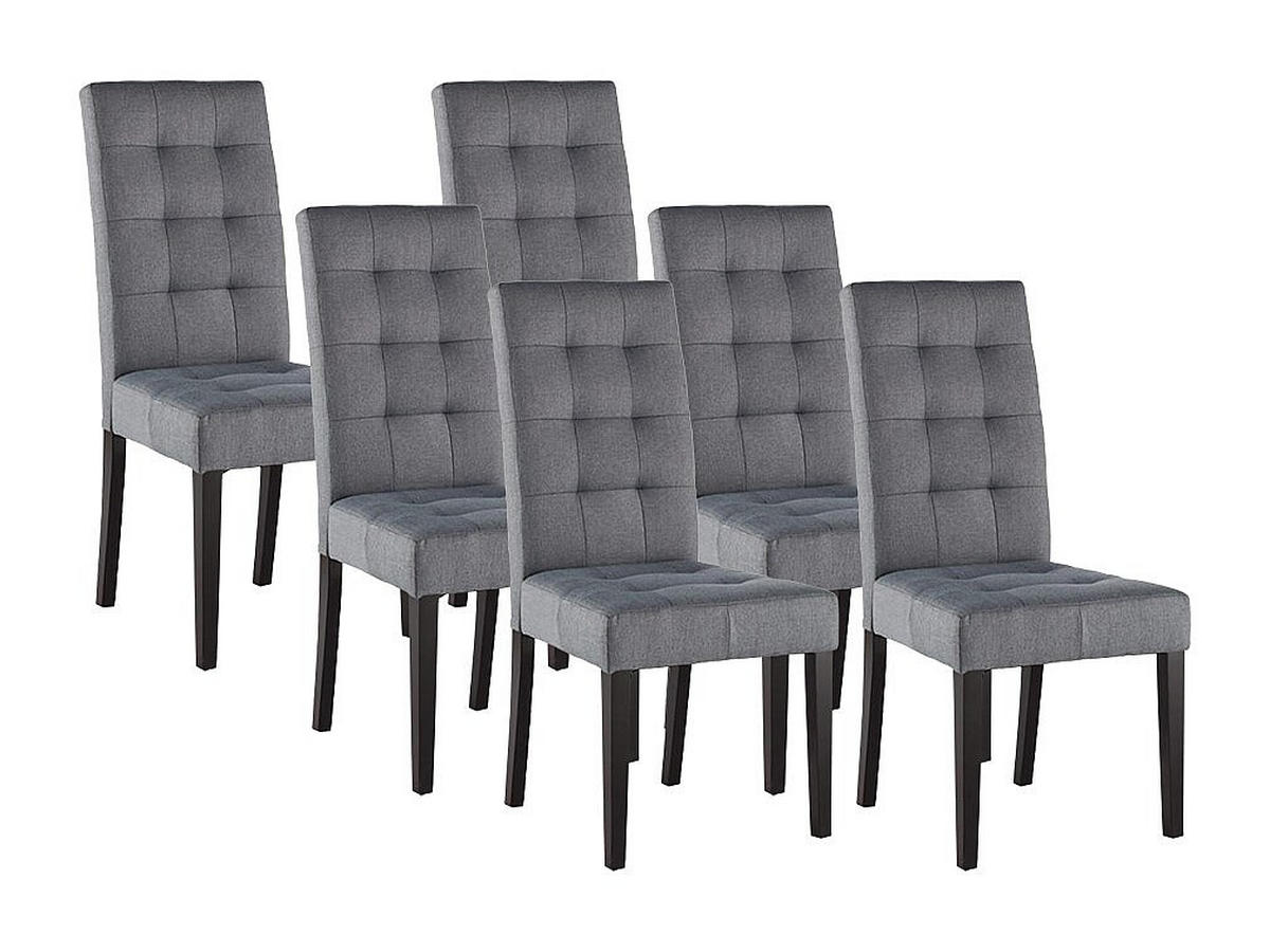 STUHL - 48 cm x 61 cm - Stoff - Grau VILLOSA - Grau, Textil (48/100/61cm) - Vente-Unique