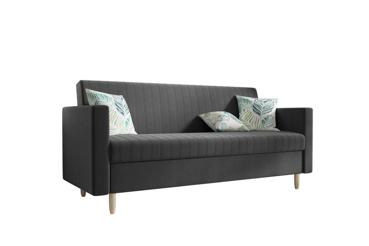 SOFA MELISA mit Schlaffunktion RIVIERA 95 mit Stauraum - Grau, Textil (87/95/216cm) - Bedante
