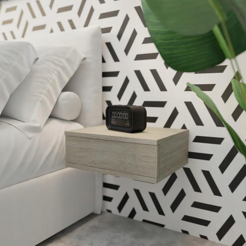 Thumbnail - Matkam Möbel Hängenachttisch, Sonoma Eiche, Holzwerkstoff, 45x16x35 cm, Schlafzimmer, Nachttische