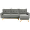 3-SITZER-ECKSOFA grau rechtsseitig mit Schlaffunktion Stauraum Siro - Hellbraun/Grau, Textil (240/142cm) - Beliani