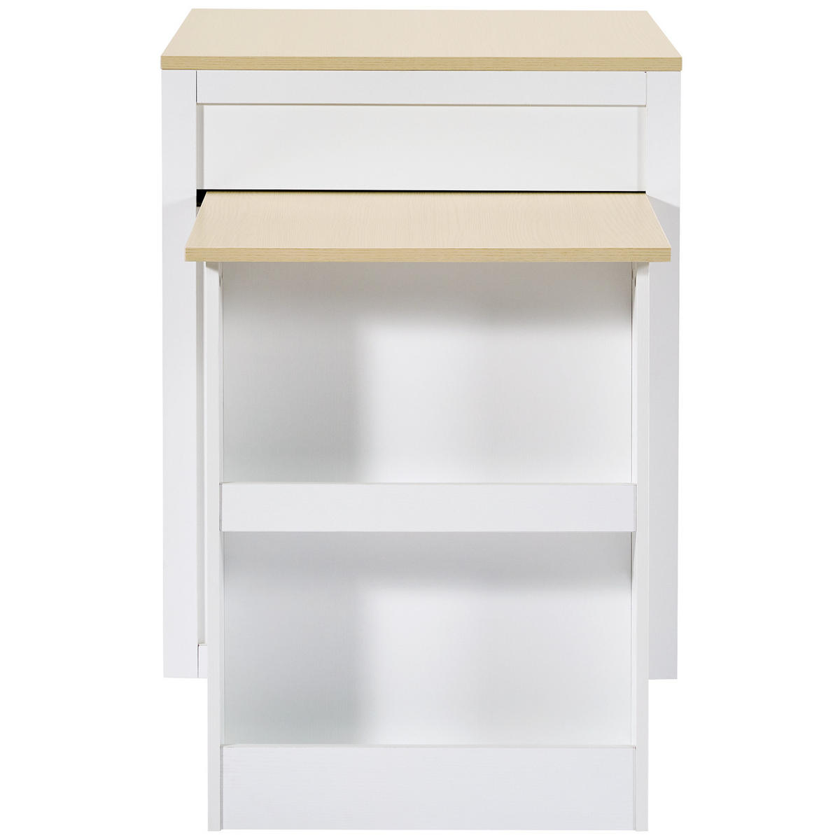 STEHTISCH AUSZIEHBAR Stauraum 2 Schubladen 2 Fächer Weiß - Weiß, Holzwerkstoff (133/93.5/70cm) - FLIEKS