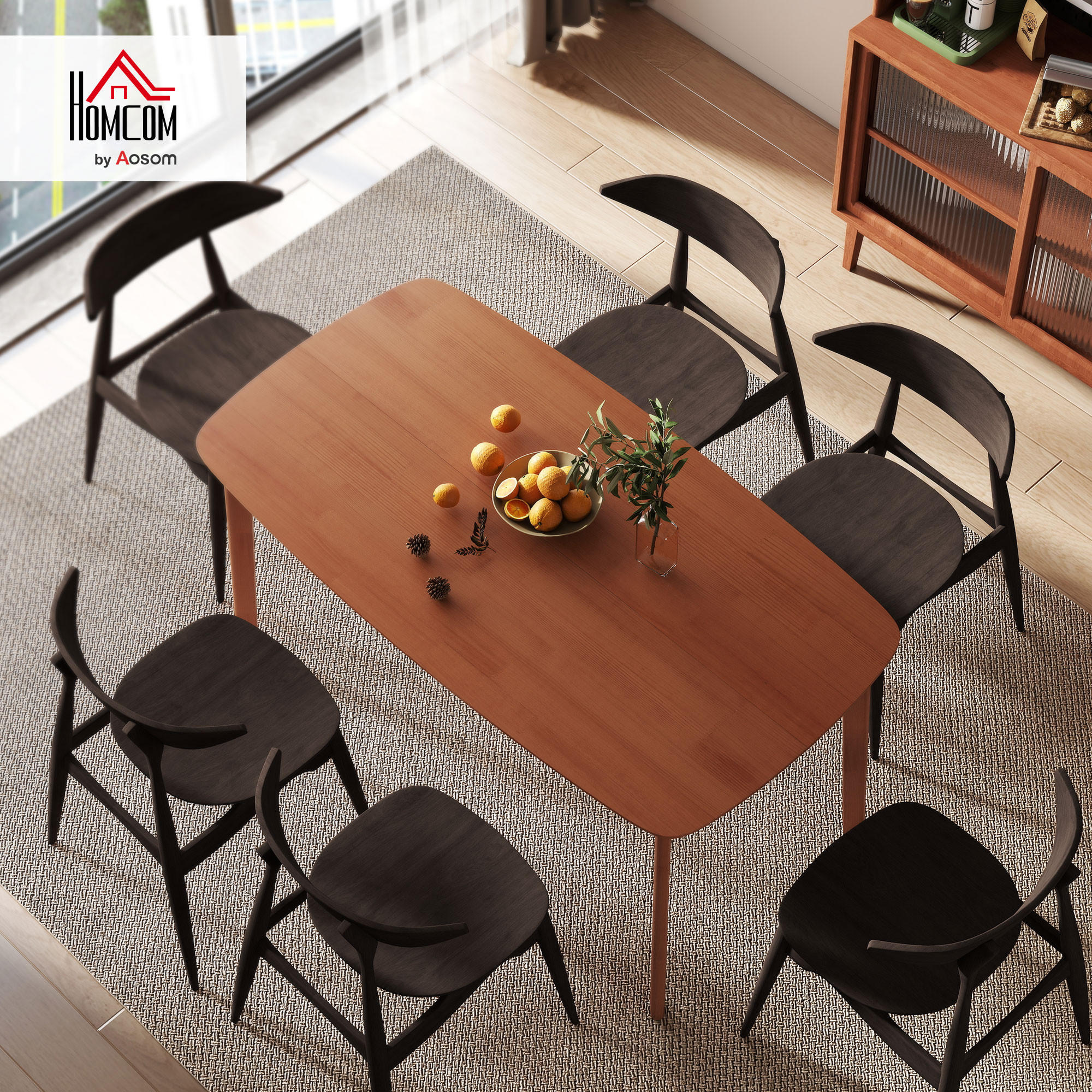 ESSTISCH 150 x 80 cm Küchentisch für 6 Personen im Landhaus-Stil Hellbraun - Hellbraun, Holz (150/80/76cm) - HOMCOM